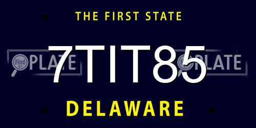 7TIT85 Delaware License Plate