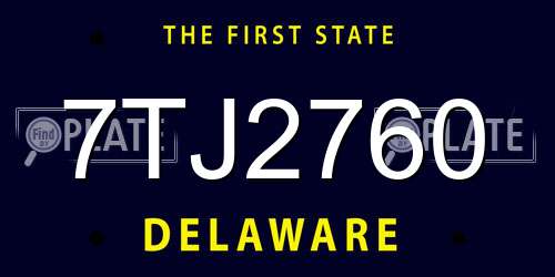 7TJ2760 Delaware License Plate