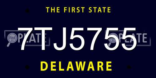 7TJ5755 Delaware License Plate
