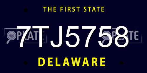 7TJ5758 Delaware License Plate