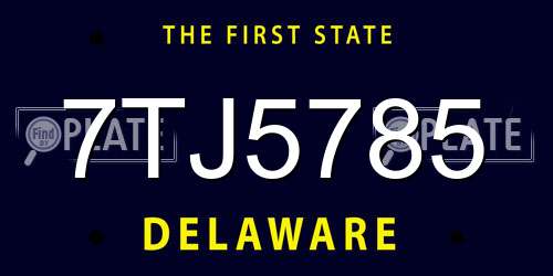 7TJ5785 Delaware License Plate