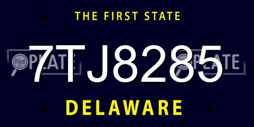 7TJ8285 Delaware License Plate