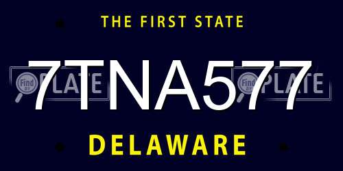 7TNA577 Delaware License Plate