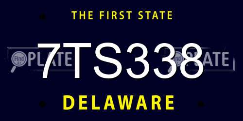 7TS338 Delaware License Plate