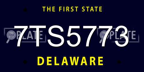 7TS5773 Delaware License Plate