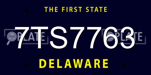 7TS7763 Delaware License Plate