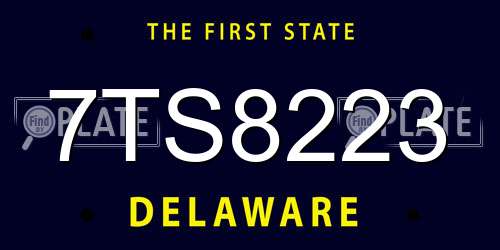 7TS8223 Delaware License Plate