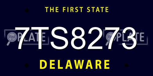 7TS8273 Delaware License Plate