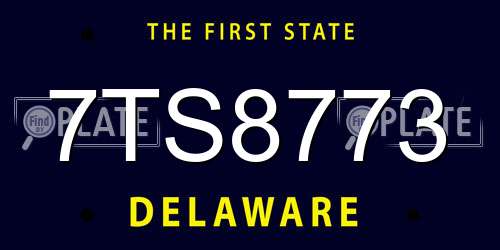 7TS8773 Delaware License Plate
