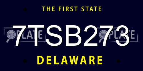 7TSB273 Delaware License Plate