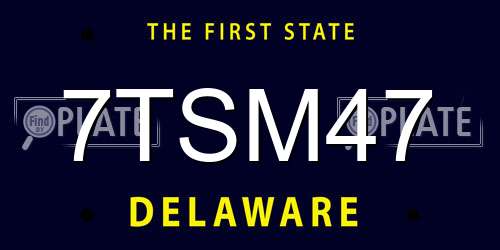 7TSM47 Delaware License Plate