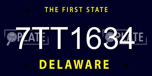 7TT1634 Delaware License Plate