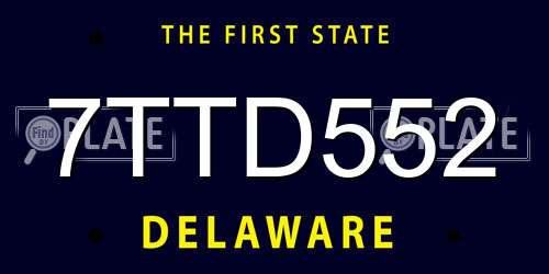 7TTD552 Delaware License Plate