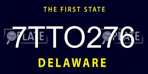 7TTO276 Delaware License Plate