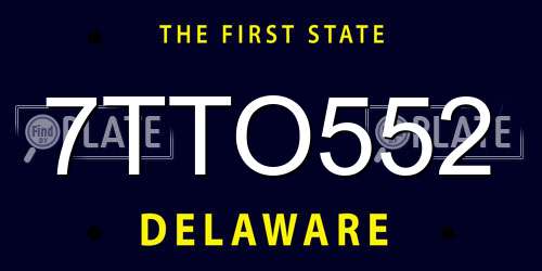 7TTO552 Delaware License Plate