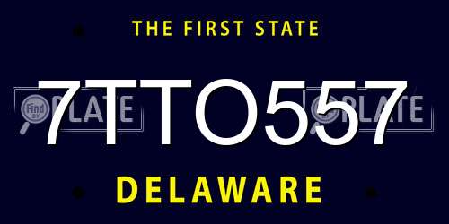 7TTO557 Delaware License Plate