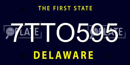 7TTO595 Delaware License Plate