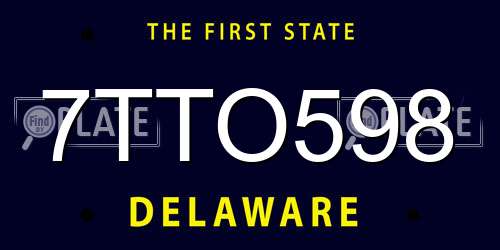 7TTO598 Delaware License Plate