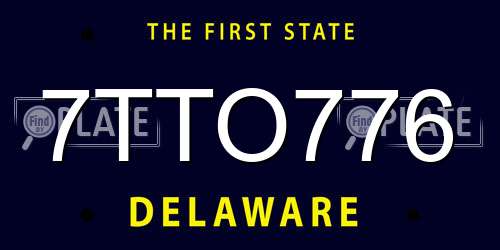 7TTO776 Delaware License Plate