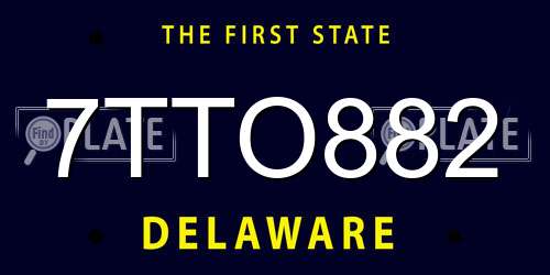 7TTO882 Delaware License Plate