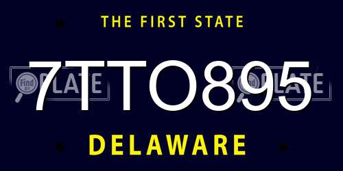 7TTO895 Delaware License Plate
