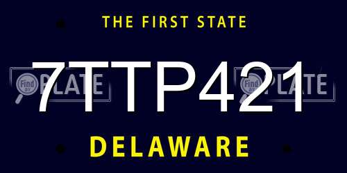 7TTP421 Delaware License Plate