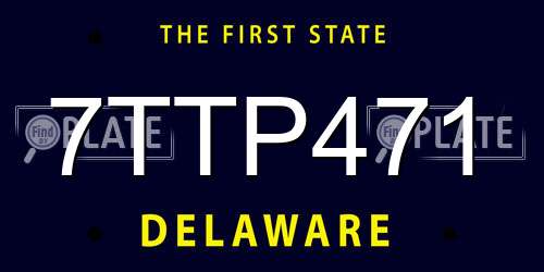 7TTP471 Delaware License Plate