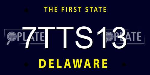 7TTS13 Delaware License Plate