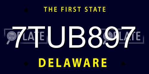 7TUB897 Delaware License Plate