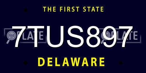 7TUS897 Delaware License Plate
