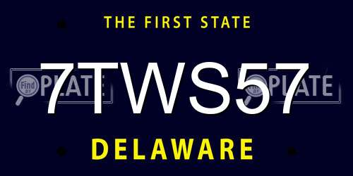 7TWS57 Delaware License Plate