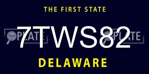 7TWS82 Delaware License Plate
