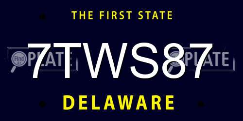 7TWS87 Delaware License Plate