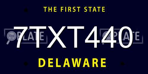 7TXT440 Delaware License Plate