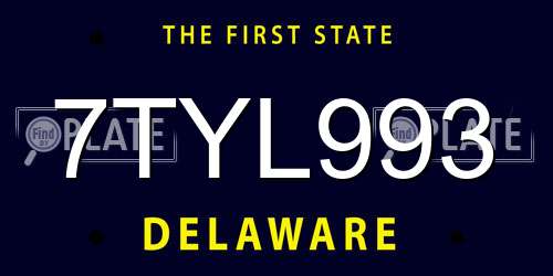 7TYL993 Delaware License Plate