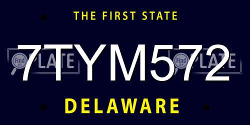 7TYM572 Delaware License Plate