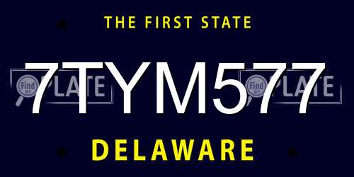 7TYM577 Delaware License Plate