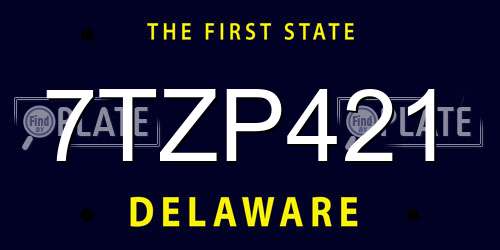 7TZP421 Delaware License Plate