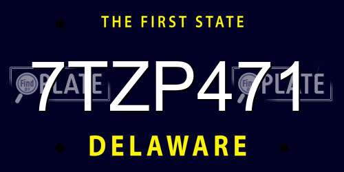 7TZP471 Delaware License Plate