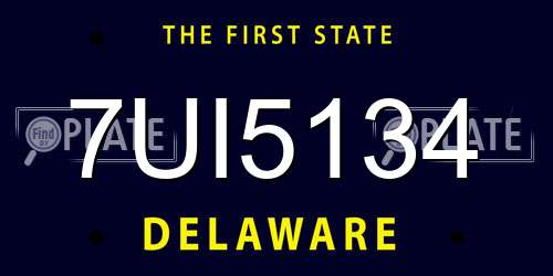 7UI5134 Delaware License Plate