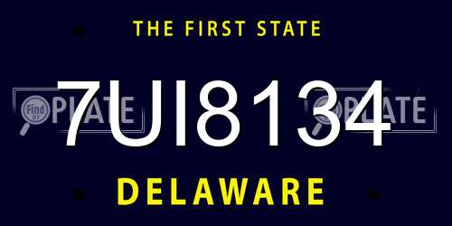 7UI8134 Delaware License Plate