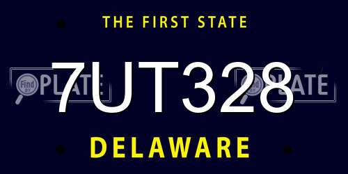 7UT328 Delaware License Plate