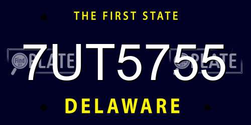 7UT5755 Delaware License Plate