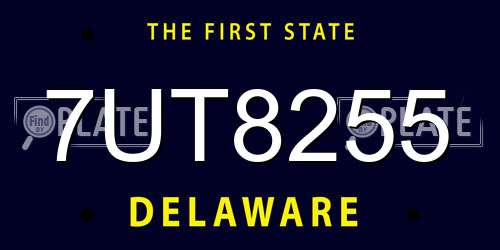 7UT8255 Delaware License Plate
