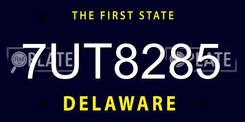 7UT8285 Delaware License Plate