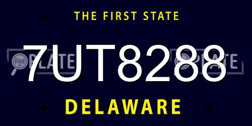7UT8288 Delaware License Plate