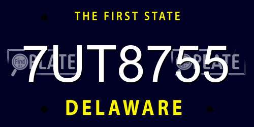 7UT8755 Delaware License Plate