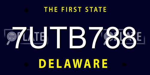 7UTB788 Delaware License Plate