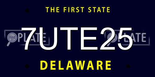 7UTE25 Delaware License Plate