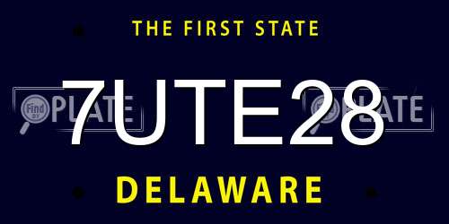 7UTE28 Delaware License Plate